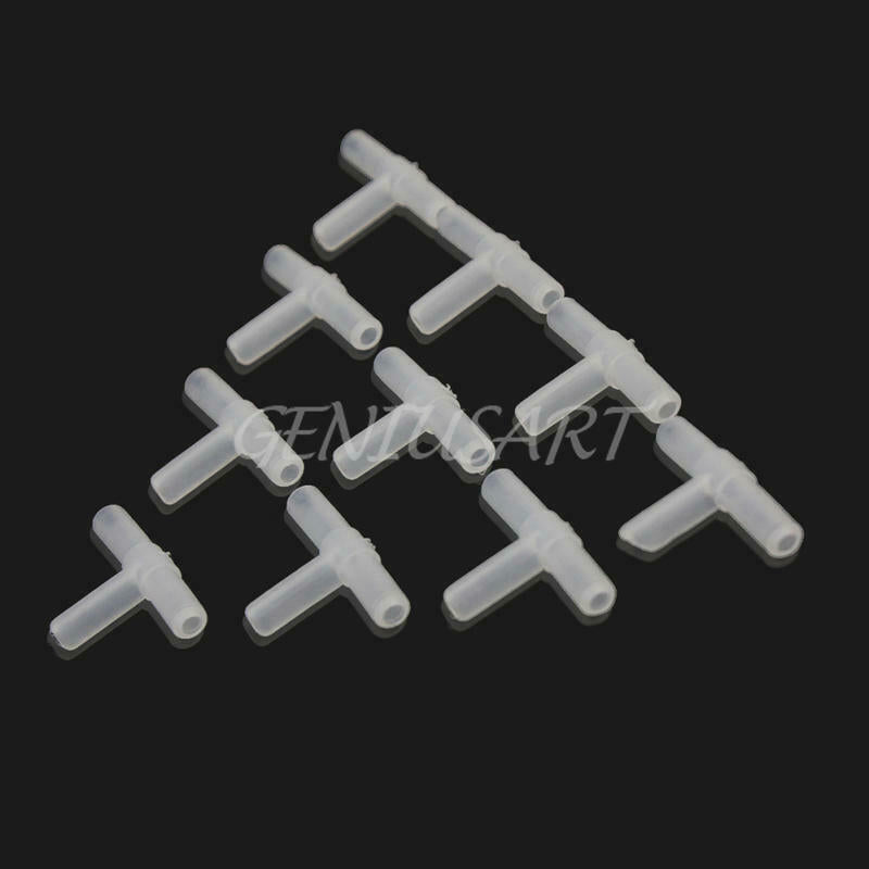 10 Pcs Tee Connector Aquarium Oxygen Pipe Hose Tube Joiner Air Fuel Fitting YQT