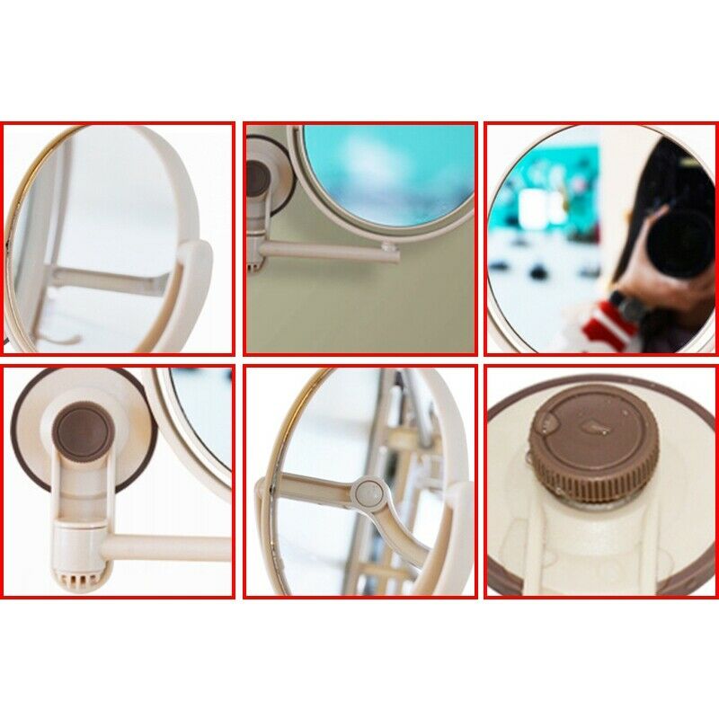 Bath Mirror Cosmetic Mirror 1X/3X Magnification Suction Cup Adjustable Make S1M5