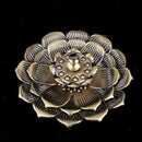Incense Burner Holder Censer Plate For Candle Aromatherapy Lotus Bronze