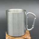 330ml Stainless Steel Mug with Foldable Self-lock Carabiner Handle Folding