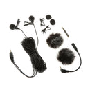 Dual-Headed Lavalier Lapel Clip-on Omnidirectional Condenser Microphone
