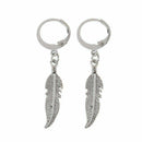 Feather Pendant Hoop Earrings Jewelry Drop Dangle Earring Jewelry Men Women Gift