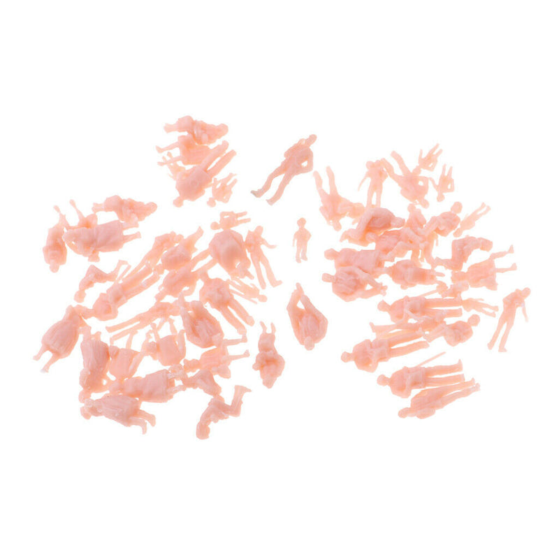 60pcs 1:87 HO Scale 15mm Human Unpainted People Figures ,Railway Street Models