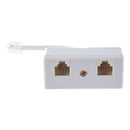 Telephone US RJ11 Male to Dual US RJ11 Female Plug Cable Adapter