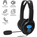 USB Over-ear Gaming Headphone with Microphone Computer Wired Headset Black A