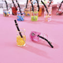 20PCS 22x11mm Fruit Slice Juice Glass Bottle Charms Pendant Jewelry Findings