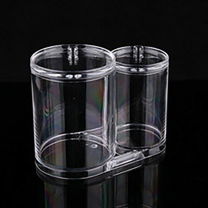 Clear Round Container Cosmetic Makeup Cotton Pad Organizer Jewelry Holder Box
