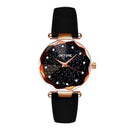 Women Casual Quartz Watches Leather Watchband Business Wristwatch (Black)