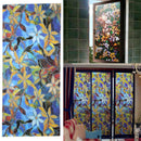 Glass Window Privacy Film Textured Floral Security Static Cling 45x100cm