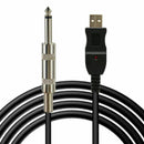 Guitar Bass 1/4' USB TO 6.3mm Jack Link Connection Instrument Cable Adapter X