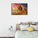 5D DIY Full Drill Diamond Painting Lions Family Cross Stitch Embroidery Kit