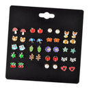 20 Pairs Cute Assorted Multiple Shapes Stud Earrings for Women Earrings Set