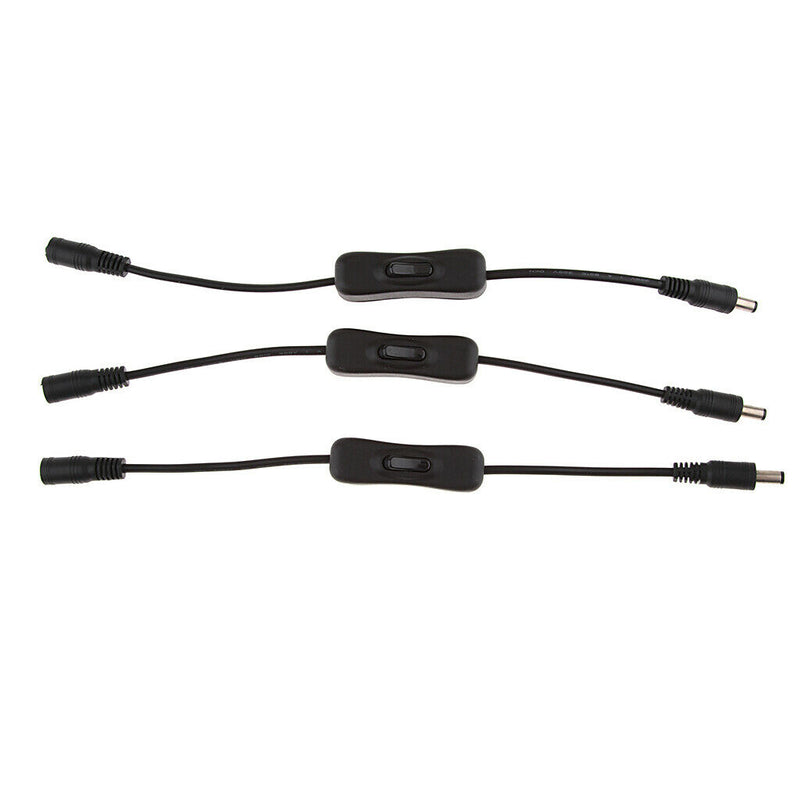 3x LED Strip Light Inline On/Off Switch DC Power Adapter Connector 5.5x2.1mm