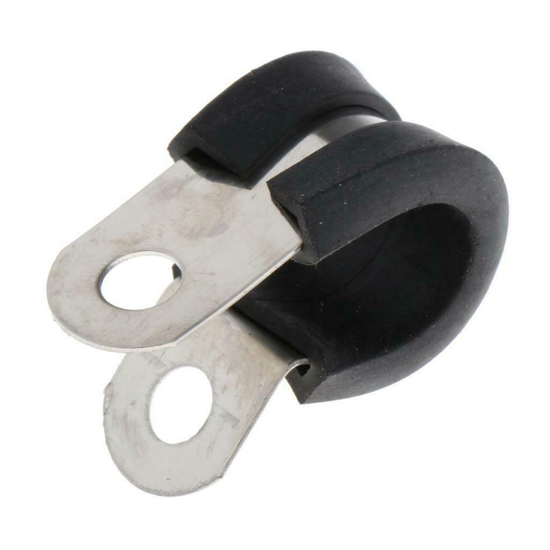 10 Pieces 1/2" Dia P Tube Clips Hose Pipe Clamp P Type Marine Grade 13x36mm
