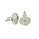 6Pcs Metal Cufflink Blanks,Cabochon Cufflink Buttons Base Tray Pendant Frame