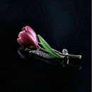 Delicate Women Tulip Pin Flower Diamond Crystal Brooch Gift Party JewelryPi J1H9