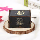 Retro Wooden Hand Cranked Music Box Home Crafts Ornaments Children Gifts