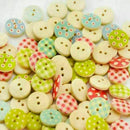 Mixed Wooden Buttons Bulk for Crafts Button Round Colorful Painting Button B2L5