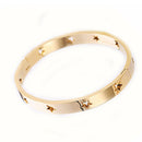Punk Titanium Stainless Steel Stars Bangle for Women No Fading Hollow Penta
