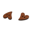 100 PCS Brown Wood Wooden Sewing Heart Shape Button Craft Scrapbooking P9G8