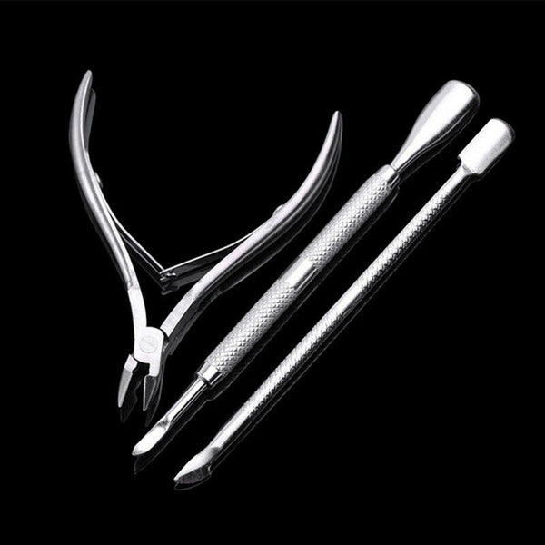 Nail Cuticle Nipper with Trimmers Pusher Pack of 3 Manicure Scraper Tool A3E5