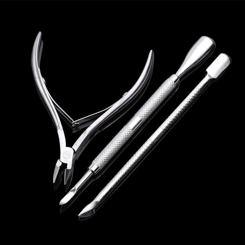 Nail Cuticle Nipper with Trimmers Pusher Pack of 3 Manicure Scraper Tool A3E5
