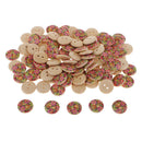 100Pcs 15mm Sun Flower Wooden 2-holes Buttons for Art Crafts Scrapbooking