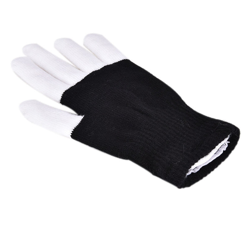 LED Rave Flashing Gloves Glow 7 Mode Light Up Finger Lighting Black New ~ï¼ˆ