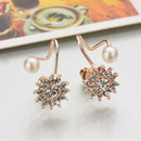 2 Pairs Of Snowflakes Zircon Earrings Fashion Earrings Elegant Simple Femal