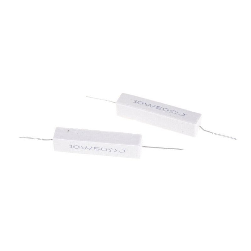 5 Pcs 10W 50 Ohm 5% Ceramic Cement Power Resistor 10 Watt 10W50RJ JR