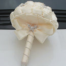 24Cm Gorgeous Crystal Ivory Wedding Bouquet Brooch Bowknot Wedding Decorati