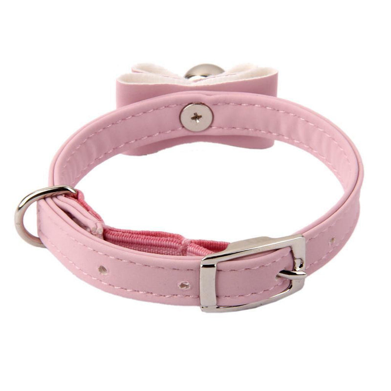 3x CAT KITTEN PUPPY COLLAR ADJUSTABLE SAFETY BUCKLE NECK STRAP WITH BELL PINK