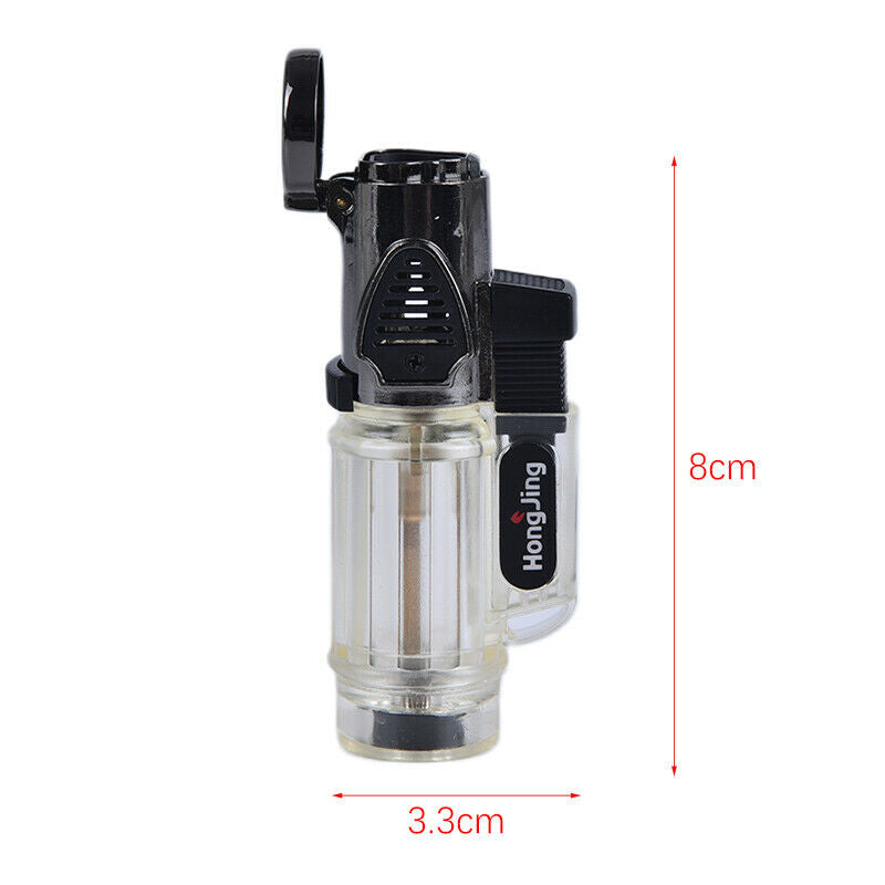 1pc 3 Nozzles Torch Gas Lighter Windproof Jet Butane Turbo Lighter 3 Fi%!