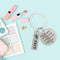 Letter Print Circle Square Pendant Keychain Women Graduation Key Ring Gift