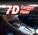 7D HIGH GLOSS Black Carbon Fiber Vinyl Wrap Free Air New Bubble Rel P3E0