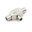 2Way PAL TV Aerial Coaxial Antenna Signal Splitter Indoor Passive Metal Casing3C