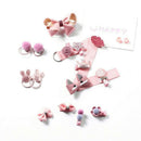 18Pcs/Set Children'S Fashion Hair Clip Girls Elastic Hair Accessories(Pink)