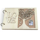 Wedding Guest Books Wooden Heart Hollow Notebook Name Sign Board Craft Gift