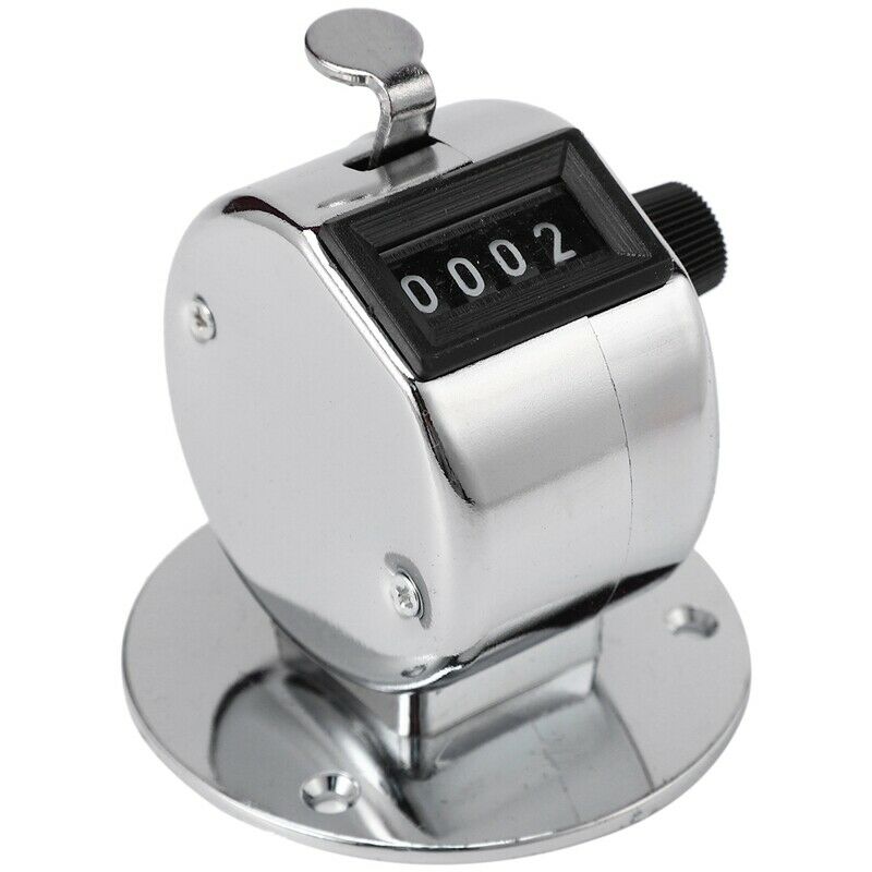 5X(Round Base 4 Digit Manual Hand Tally Mechanical Palm Click Counter K9Y8)