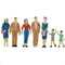 14 Pack 1:25 People Mini Figures Models People for Train Layout Accessories