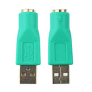 2Pcs PS/2 Female to USB Male Converter Adapter Adaptor For Mouse & Keyboard