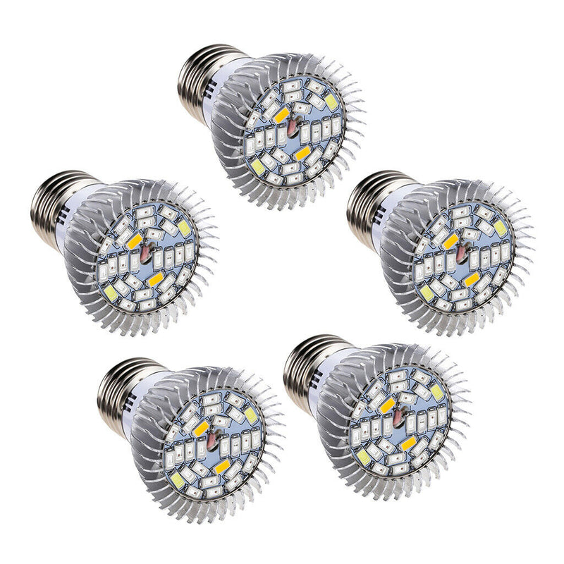 Set of 5 E27 10W Full Spectrum LED Growing Light Bulb Lamp For Flower Indoor