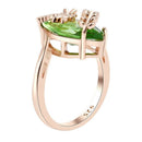 US 8 Dragonfly Green Ring For Women Jewelry Olive Green Stone Rings Cubic R