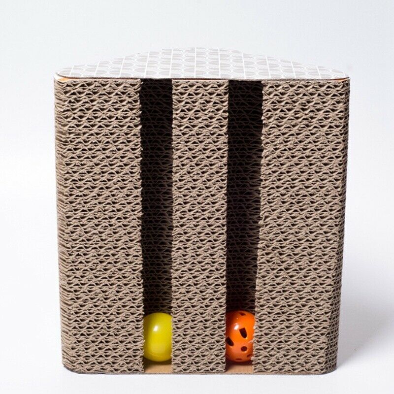 Cat Scratch Board Wedge Shaped Corrugated Cardboard Natural Cat Scratching