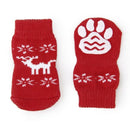 Christmas Dog Cat Paw Protection reindeer non - slip socks S E2K9