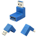 USB 3.0 Type A Male to Female Plug 90Â° Right Angle Connector Adapter Tide