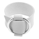 Leather Bracelet Punk Style Round Ring Cuff Bangles Jewelry Gift (Grey) A