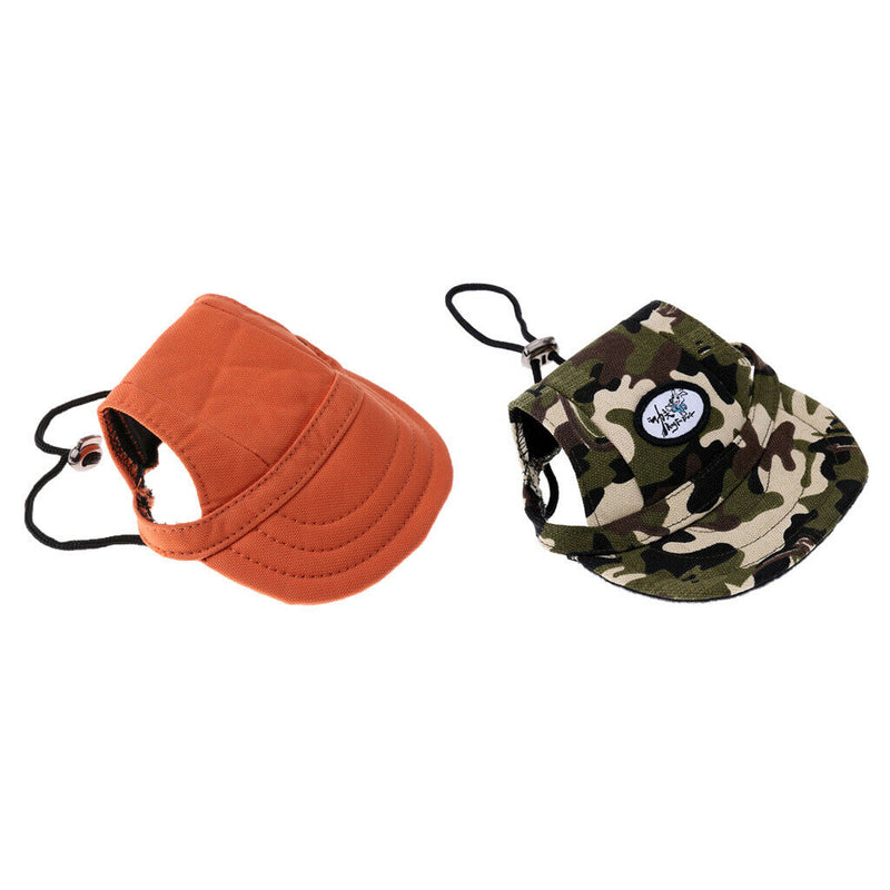 Set of 2, Summer Canvas Small Pet Dog Puppy Cat Baseball Visor Hat Cap Outdoor