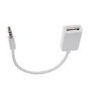 3.5mm Male AUX Audio Plug to USB 2.0 Female Converter Cable Cord Car MP3