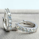 Silber Frauen Creolen Ohrring Ohrstecker Kristall Strass Schmuck_ Klappcreo N6U5